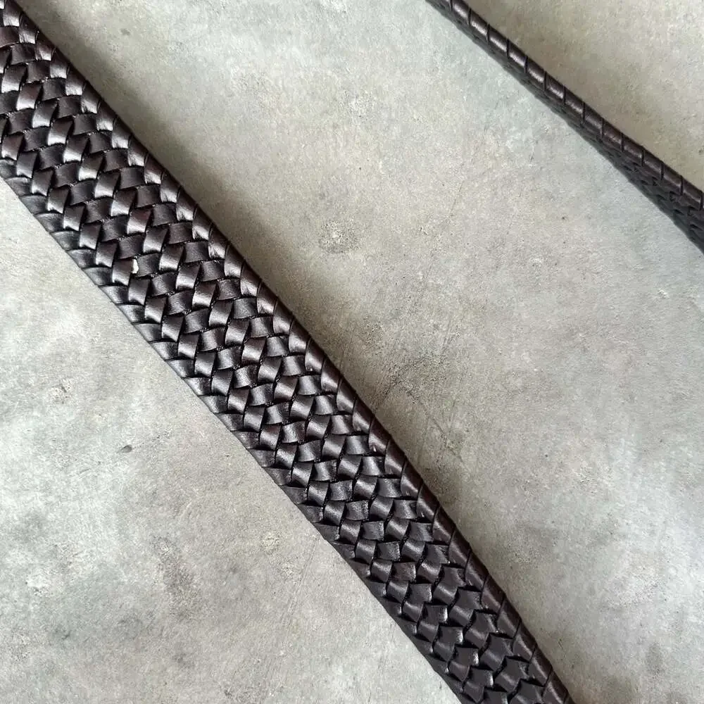 Torino Italian Leather Woven Belt - Size 42